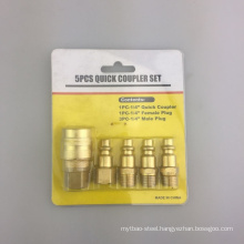 Copper 5 PCS Hydraulic Air Fitting Quick Coupler Set